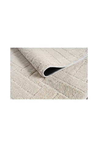 Raschel Carpet Kaymaz Taban Moopy Oval Krem Bukleli Yumuşak Soft Dokuma Yolluk Halı Salon Halısı Lp1001a Krem Krem