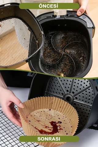 Mithra Life 50 Adet Hava Fritözü Airfryer Pişirme Kağıdı Kalıbı Mıt1170 Kahverengi