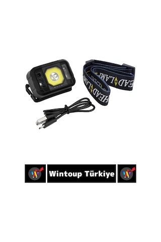 Profesyonel Kamp Avcı Balıkçı Deprem Güçlü Işık Sinyal Led Şarjlı Powerled Kafa Lambası Çok Renkli