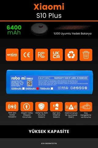 Xıaomı Robot S10+ Plus 6400mAh Robot Süpürge Bataryası