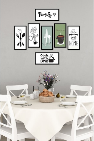 Modern Style Mutfak Model Dekorize Mdf 7 Parça Çerçeve Görünümlü Tablo Set 10205 10 X 20