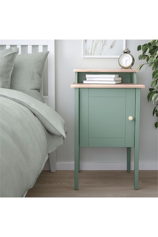 Olderdalen Komodin, Yeşil, 47x43 Cm Masif Ahşap Modern