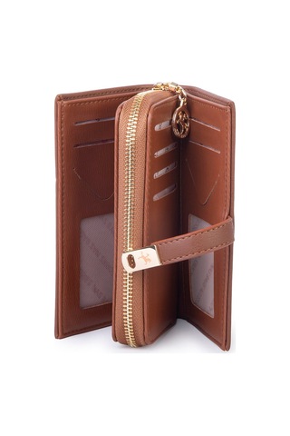 Nas Bag Kadın Orta Boy Kartlık Kağıt Para Ve Bozuk Para Tasarımına Sahip Taba Dona 16x9 Cm Taba