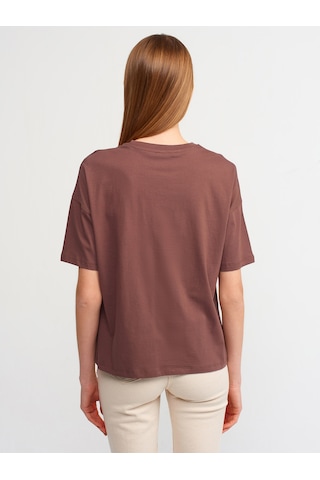 Dilvin 3683 Basic T-shirt-k.kahve