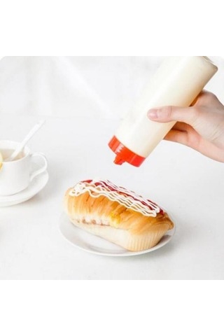 Jms 4 Delikli Yağ Sosu Baharat Kavanoz Mutfak Şişe Kırmızı 300 ML