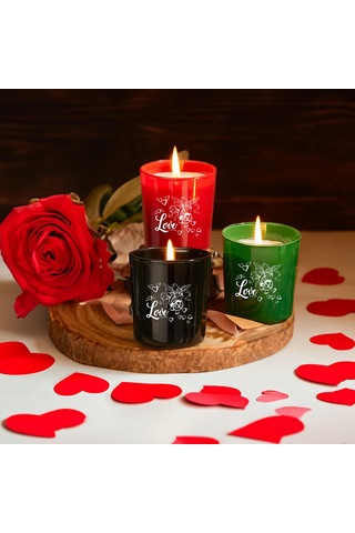 Selka Home Eros Cam Bardak Mum 3 x 110 G