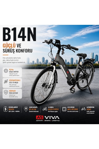 AsVIVA B14T 28 Jant Orta Motorlu Hollanda Elektrikli Bisiklet 14AH