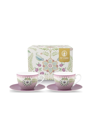 Mor Porselen Çay Fincan Seti 280 Ml
