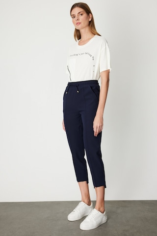 On Kadın Önü Çimalı Dar Paça Eşofman Altı 64138 Lacivert Lacivert