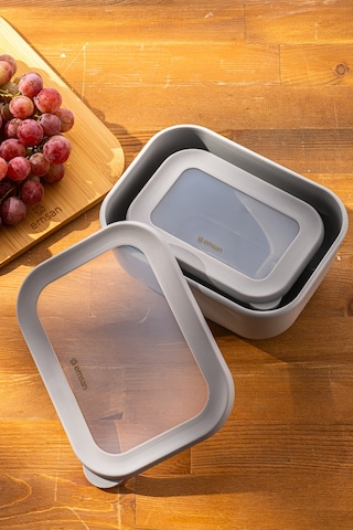 Emsan Lora 2'li Saklama Kabı Gri Gri