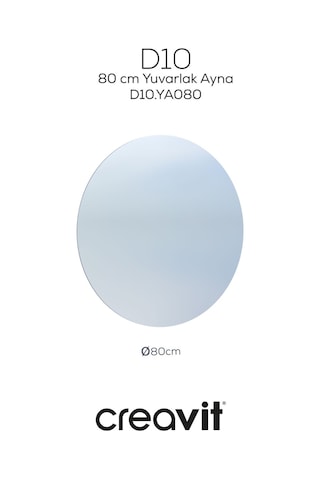 D10 80 Cm Yuvarlak Ayna Beyaz
