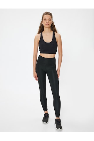 Koton Spor Tayt Yüksek Bel Slim Fit Siyah 5wak40098nk