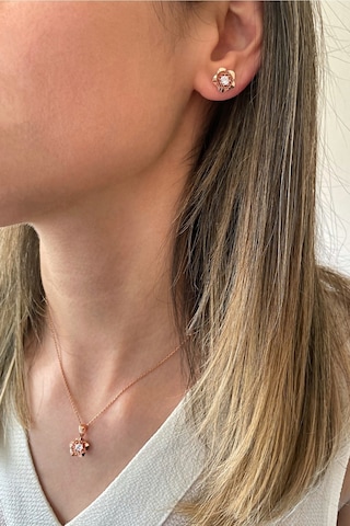 925 Ayar Gümüş Rose Çiçek Set - 67018601 Rose Gold