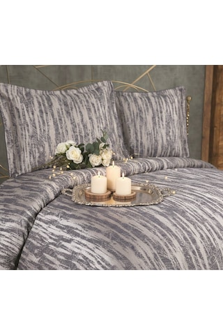 Calantha Home Collection Estella 3 Parça Siyah Geometrik Pike Takımı 240 X 260 Cm Siyah