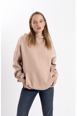 Taş Kapşonlu Sweatshirt Taş