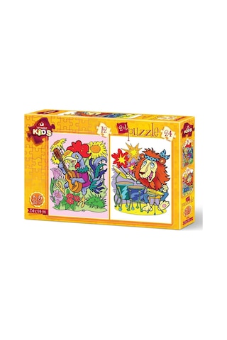 Art Puzzle 12+24 Parça Müzisyen Hayvanlar 4490