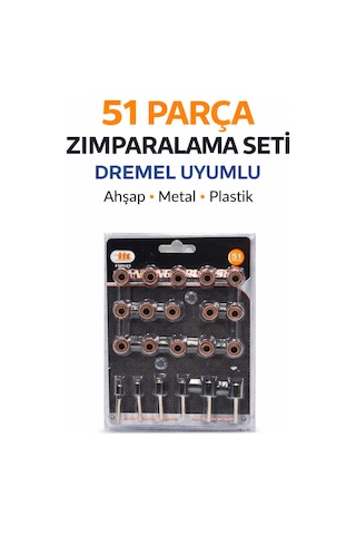 Senbang 51 Parça Zımparalama Seti Dremel Uyumlu Ahşap Metal Plastik Zımpara Ve Gravür Seti
