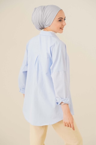Bigdart 103901 Oversize Basic Tesettür Gömlek - Açık Mavi 001