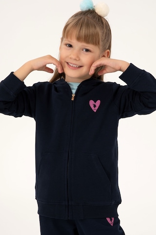U.S. Polo Assn. Kız Çocuk Lacivert Fermuarlı Basic Sweatshirt 50296390-VR033