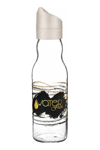 Water Fresh 700 Ml Çevrilebilir Kapaklı Cam Sürahi Başucu Ve Çalışma Masası Sürahisi Bej - 927537818
