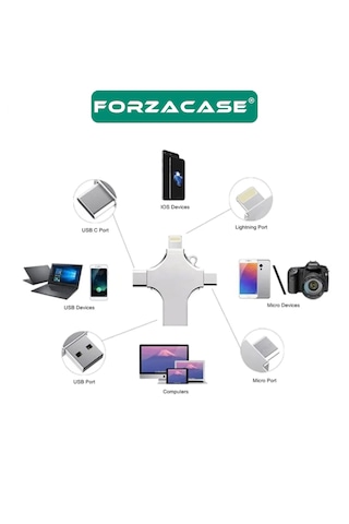 Micro Usb Type-c Lightning To 4in1 Otg Usb Çevirci Adaptör -fc754