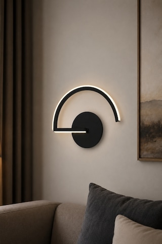Mori Modern Led Duvar Apliği Günışığı Siyah