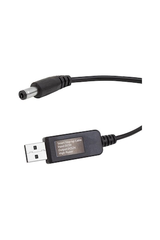 Powermaster 5V-12V Usb To Dc 5.5X2.5Mm Kablo 12V 1A