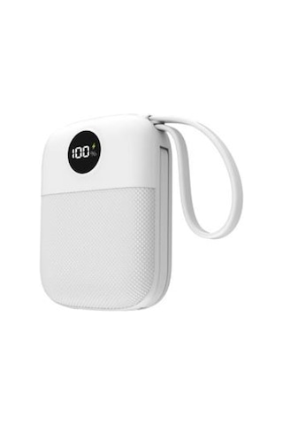 S-link Mp110 10000mah Pd22.5w Type-c+lightning Kablolu Beyaz Pil Şarj Cihazı Powerbank Siyah
