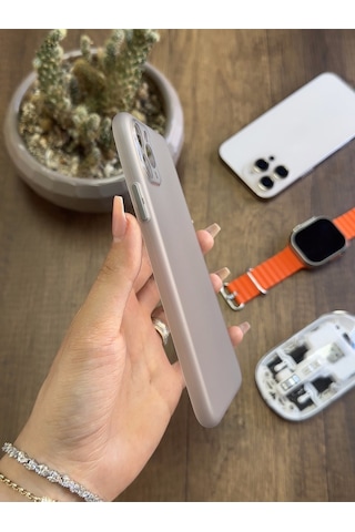 Apple iPhone 12 Pro Max Uyumlu Süper İnce Mat Ultra Thin Silikon Kılıf Buzlu Siyah
