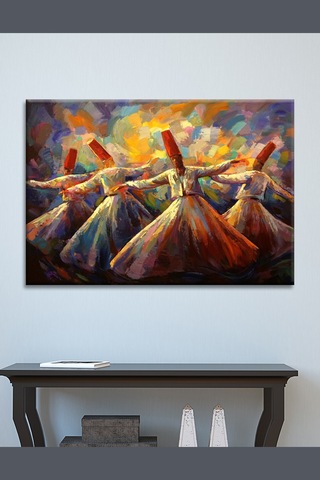 Mevlevi Dervişler Mevlana Dervişler Kanvas Tablo (7 farklı ölçü) 100 x 70