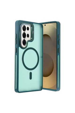 Joko Galaxy Uyumlu S25 Ultra Flet Lens Magsafe Kapak - Koyu Yeşil - Koyu Yeşil