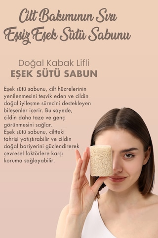 Albiox Doğal Kabak Lifli Eşek Sütü Sabunu 130 G