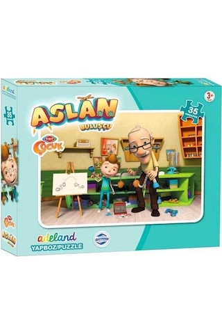Adeland Trt Çocuk Aslan Kutulu Puzzle/Yapboz 35 Parça