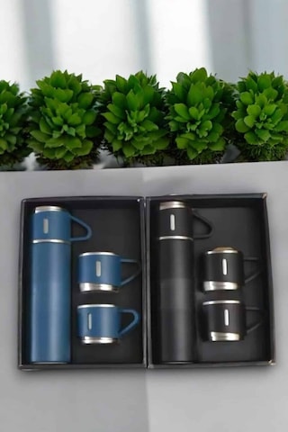 500 Ml Kapasiteli Taşınabilir Basınçlı Termos Seti Günlük Kullanım İçin İdeal Ahşap