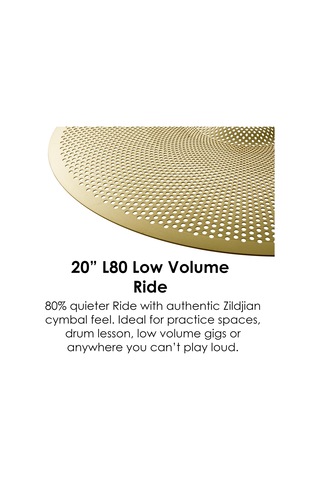 Zildjian Lv8020r-s L80 Serisi - Düşük Hacimli 50,8 Cm Sürüş Simgesi Açık Gri