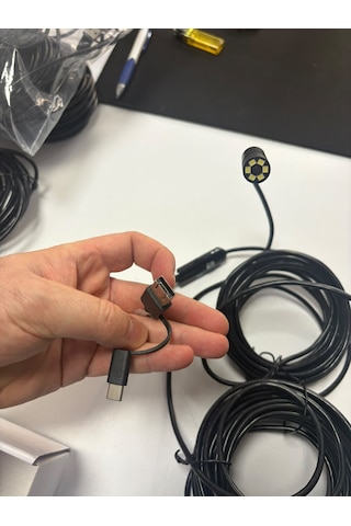 Uninet Android Ve Bilgisayar Uyumlu 15mm 15m Kablolu Genis Ac Ilı Yılan Kamera
