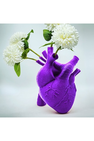 Süs Kalp Vazo Hediyelik Dekoratif Obje, 20x15 Cm Hediyelik Çiçeklik Vazo, Hediyelik Ev Aksesuarı Mor Süs Kalp Vazo Hediyelik Dekoratif Obje, 20x15 Cm Hediyelik Çiçeklik Vazo, Hediyelik Ev Aksesuarı Mor