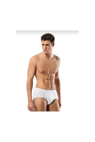 Erdem 1300 Erkek Penye Slip Külot 12 Adet Beyaz