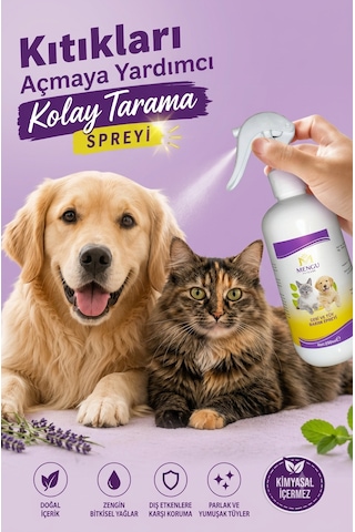 Kedi Köpek Kıtık Açıcı Kolay Tarama Tüy Dökülmesi Önleyici Bitkisel Tüy Deri Bakım Spreyi 250 Ml