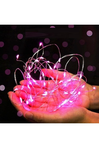 3 Metre Pembe Pilli Led Işık Canlı Pembe Işık Ip65 Su Geçirmez Sevgililer Gününe Özel Pembe Led Işık Pembe
