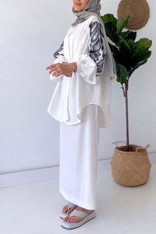 Sandy Kolsuz Elbise - Beyaz