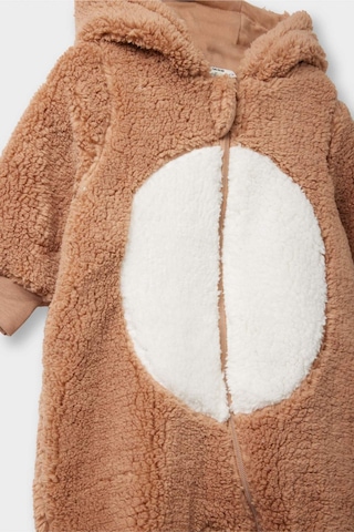 Defacto Erkek Bebek Yenidoğan Kapüşonlu Fermuarlı Uzun Kollu Pelüş Tulum D6028a525wnbn287 Kahve