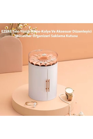 Ezere Takı-yüzük-küpe-kolye Ve Aksesuar Düzenleyici Mücevher Organizeri Saklama Kutusu- 5775 Beyaz