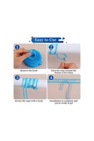 Kalınlaştırılmış Çamaşır İpi Kaymaz Rüzgar Geçirmez Çamaşır Askısı İpi Taşınabilir Ev Çamaşır Malzemeleri Kamp Aksesuarları Rastgele Renk Pembe