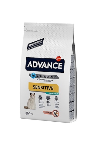 Advance Sensitive Sterilised Somonlu Kısırlaştırılmış Yetişkin Kedi Maması 3 KG