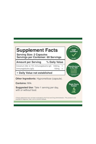 Colostrum 1,000 Mg 120 Kapsül