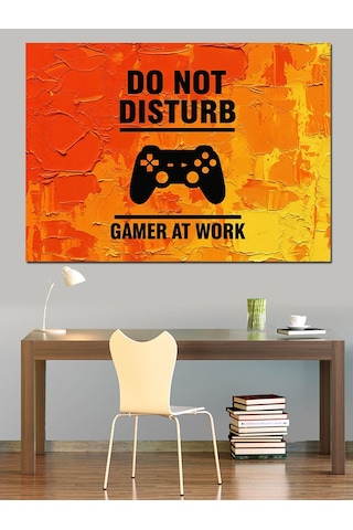 Gamer Oyuncu Uyarı Levhası Dekoratif Kanvas - Mdf Ahşap Tablo