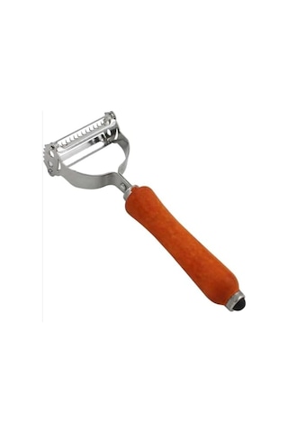 Çift Bıçaklı Ahşap Saplı Sebze Ve Meyve Soyacak Paslanmaz Çelik Ultra Keskin Tırtıklı & Düz Bıçaklı, Ergonomik Kaymaz Sap, Patates Havuç Kabak Elma İçin Profesyonel Mutfak Soyucu