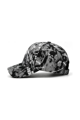Valkyrie Unisex Siyah Grafiti Desenli Şapka Ayarlanabilir Baseball Cap Hip Hop Streetwear Spor Kep