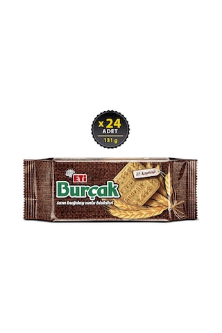 Eti Burçak Tam Buğday Unlu Bisküvi 24 x 131 G